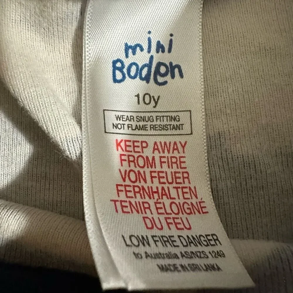 Mini Boden size 10 Year Winter Scene Long John Pajama TOP ONLY